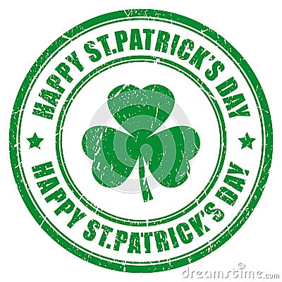 Happy Saint Patrick`s day vector stamp Vector Illustration