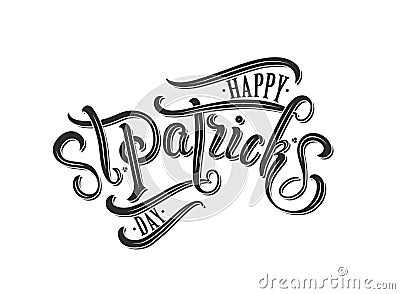 Happy Saint Patricks day. Calligraphy and background. Vector illustration. Vector Illustration