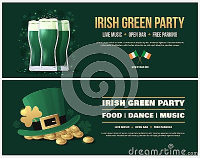 Happy Saint Patricks Day. Poster, flyer for parties and holidays. Vector Illustration