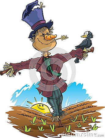 Happy Scarecrow Vector Illustration