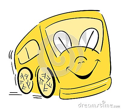 Happy School Bus Stock Photo