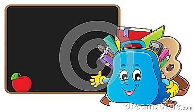 Happy schoolbag topic image 2 Vector Illustration