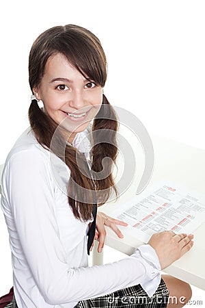 Happy schoolgirl Stock Photo