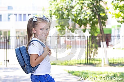 Happy schoolgirl Stock Photo