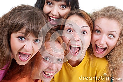 Happy screaming girls Stock Photo