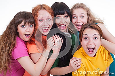 Happy screaming girls Stock Photo