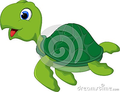 Happy sea turtle cartoon Stock Photo