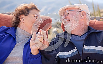 Happy Senior Adult Couple Stock Photo