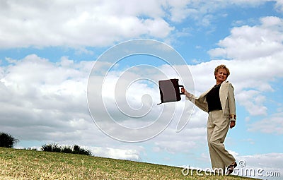 Happy senior business woman Stock Photo