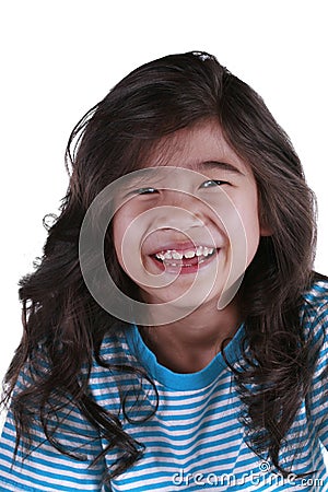 Happy seven year old girl Stock Photo