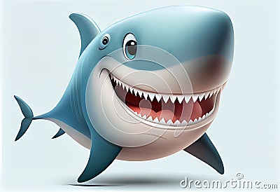 Happy Shark with widely opened mouth Stock Photo