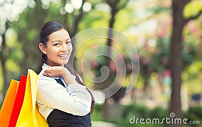 Happy shopper girl Stock Photo