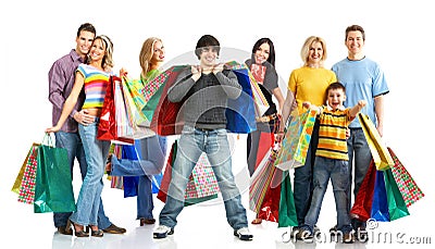 Happy shopping people. Stock Photo