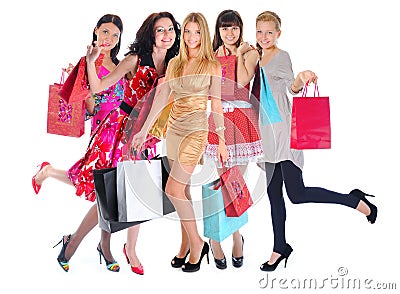 Happy shopping women Stock Photo