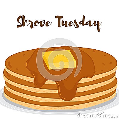 Happy Shrove Tuesday, pancake day vector illustration Vector Illustration