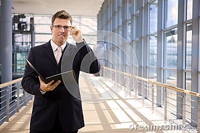 Happy single businessman Stock Photo