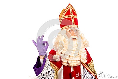 Happy Sinterklaas on white background Stock Photo