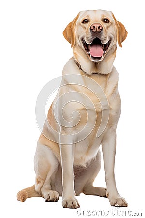 Happy sitting labrador retriever on a transparent background Stock Photo