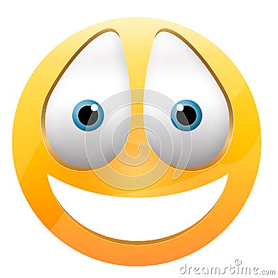 Happy smiley face button badge Stock Photo
