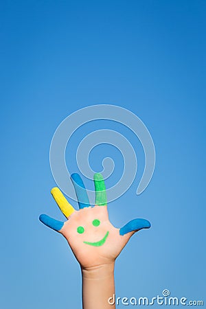 Happy smiley hand Stock Photo