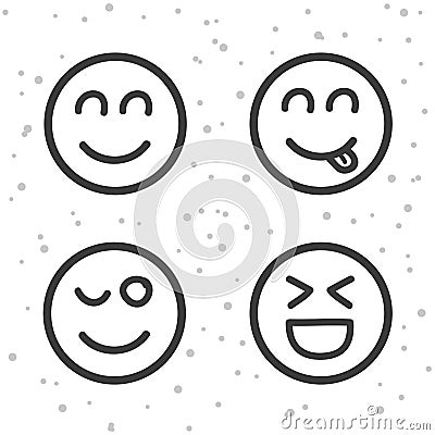 Happy Smiley icons. Laughing emoticons symbols Stock Photo