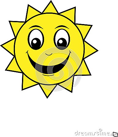 Happy Smiley Sun Cartoon Illustration