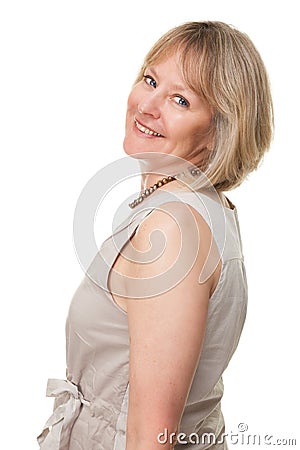 Happy Smiling Attractive Mature Woman Stock Photo