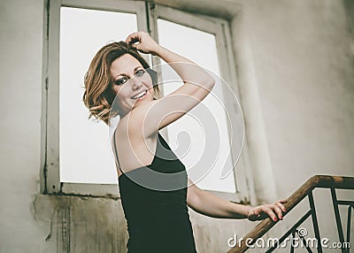 Happy and smiling Beautiful young woman Stock Photo