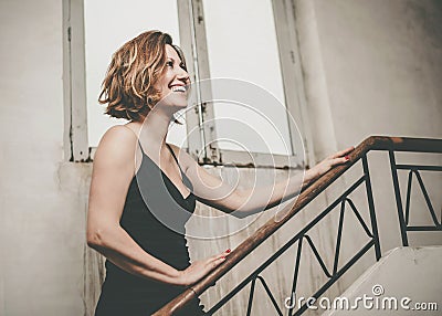 Happy and smiling Beautiful young woman Stock Photo