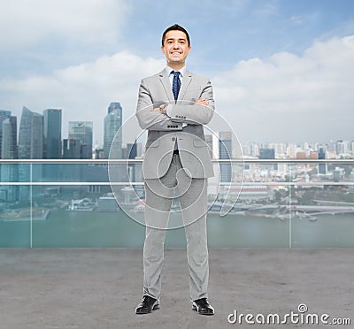 Happy smiling businessman in suit Stock Photo