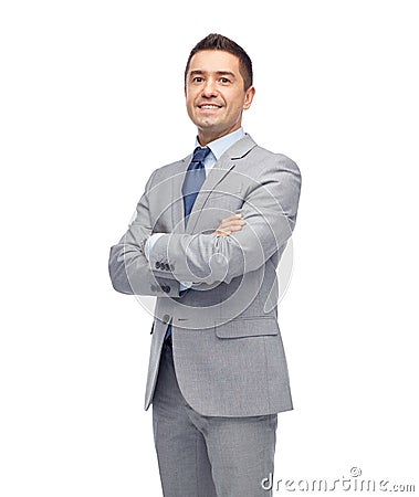 Happy smiling businessman in suit Stock Photo