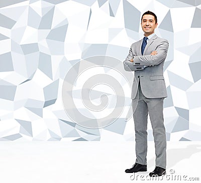 Happy smiling businessman in suit Stock Photo