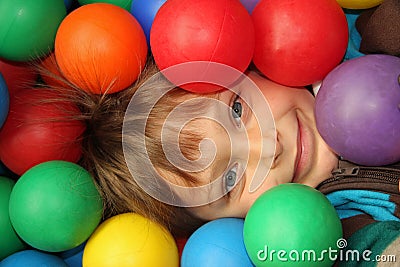 Happy smiling child playing Stock Photo