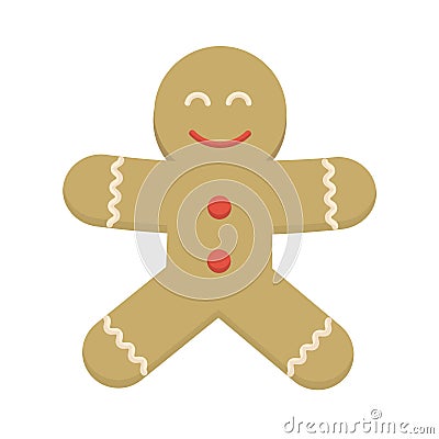 Happy smiling christmas cookie cartoon character. Cheerful posit Vector Illustration