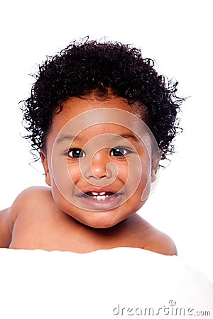 Happy smiling cute adorable baby face Stock Photo