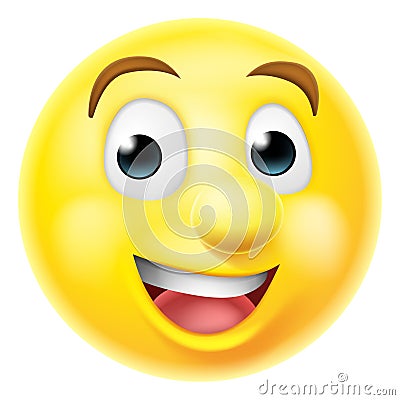 Happy smiling emoji emoticon Vector Illustration