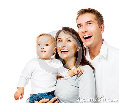 Happy Smiling Family Portrait Stock Photo