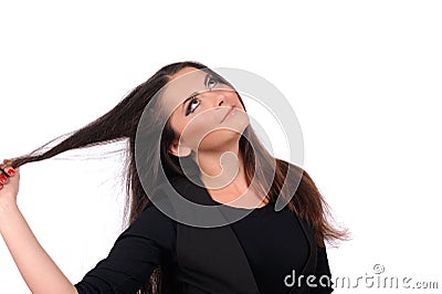 Happy smiling girl emotions Stock Photo
