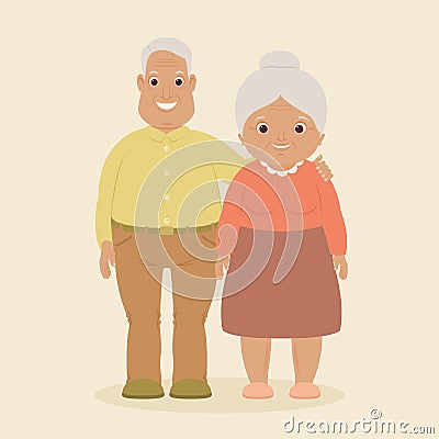 Happy smiling grandparents Vector Illustration