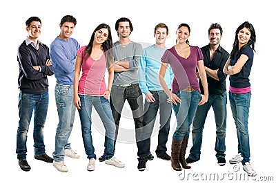 Happy Smiling Group Of Friends Standing Stock Image - Image: 14334371