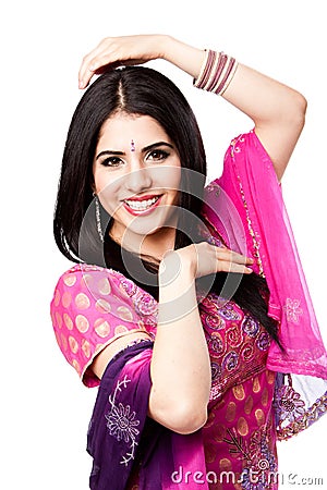 Happy smiling Indian Hindu woman Stock Photo