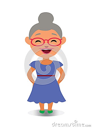 Happy, Smiling and Laughing Avatar of Cartoon Character in Flat Vector Vector Illustration