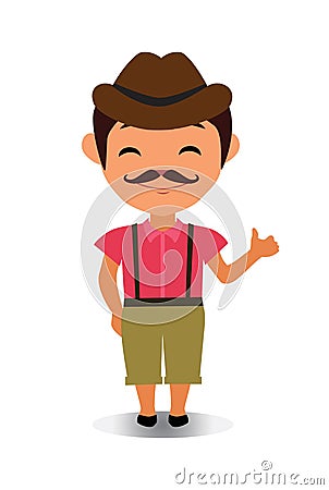 Happy, Smiling and Laughing Avatar of Cartoon Character in Flat Vector Vector Illustration