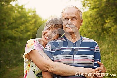 Happy and smiling senior couple Stock Photo