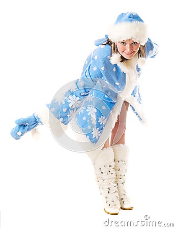 Happy Snow Maiden Stock Photo