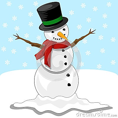 Happy Snowman Vector Illustration