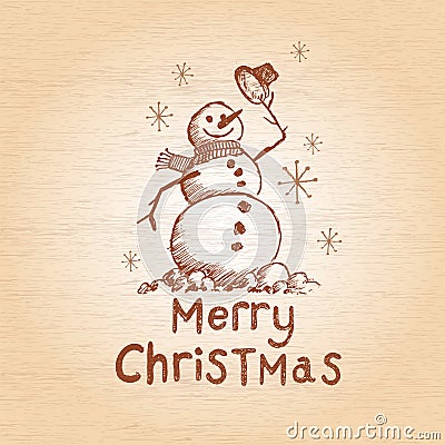 Happy Snowman Vector Illustration