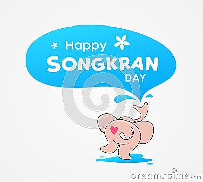 Happy Songkran day Thailand, elephant water splash design Vector Illustration