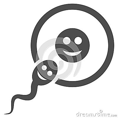 Happy Sperm Insemination Flat Icon Stock Photo
