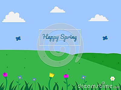 Happy Spring vector illustration background Vector Illustration